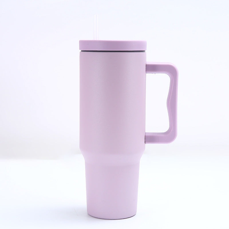 Wholesale 304 stainless steel 40oz ice cup car handle straw thermos cup